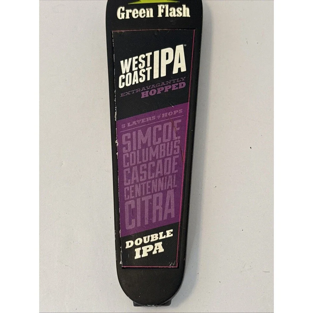 Green Flash West Coast 2-Sided IPA Beer Tap Handle San Diego CA